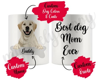 Personalized Labrador Mom and Dad Gifts, Labrador Retriever Owner Mug, Labrador Christmas Women Gifts, Labrador Mom Present Gift, Lab Mommy