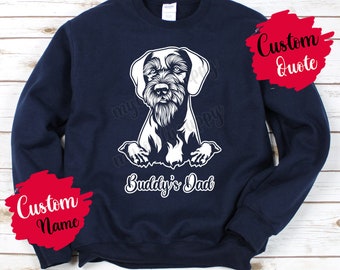 Personalized German Wirehaired Pointer Dog Mom Dad Sweatshirt, Drahthaar Dog Mommy Daddy Christmas Present Gift, Vorstehund Dog Women Men