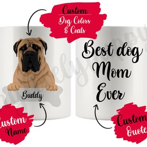 Personalized Bullmastiff Dog Mom and Dad Mug, Men Women Christmas Gifts, Bull Mastiff Dog Mommy Mug, Bully Dog Owner Gift, I Love Bullie Dog