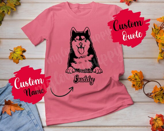Husky Dog Flowers Gift T-Shirt For Men Women Husky Dog Flowers Gift T-Shirt For Men Women
