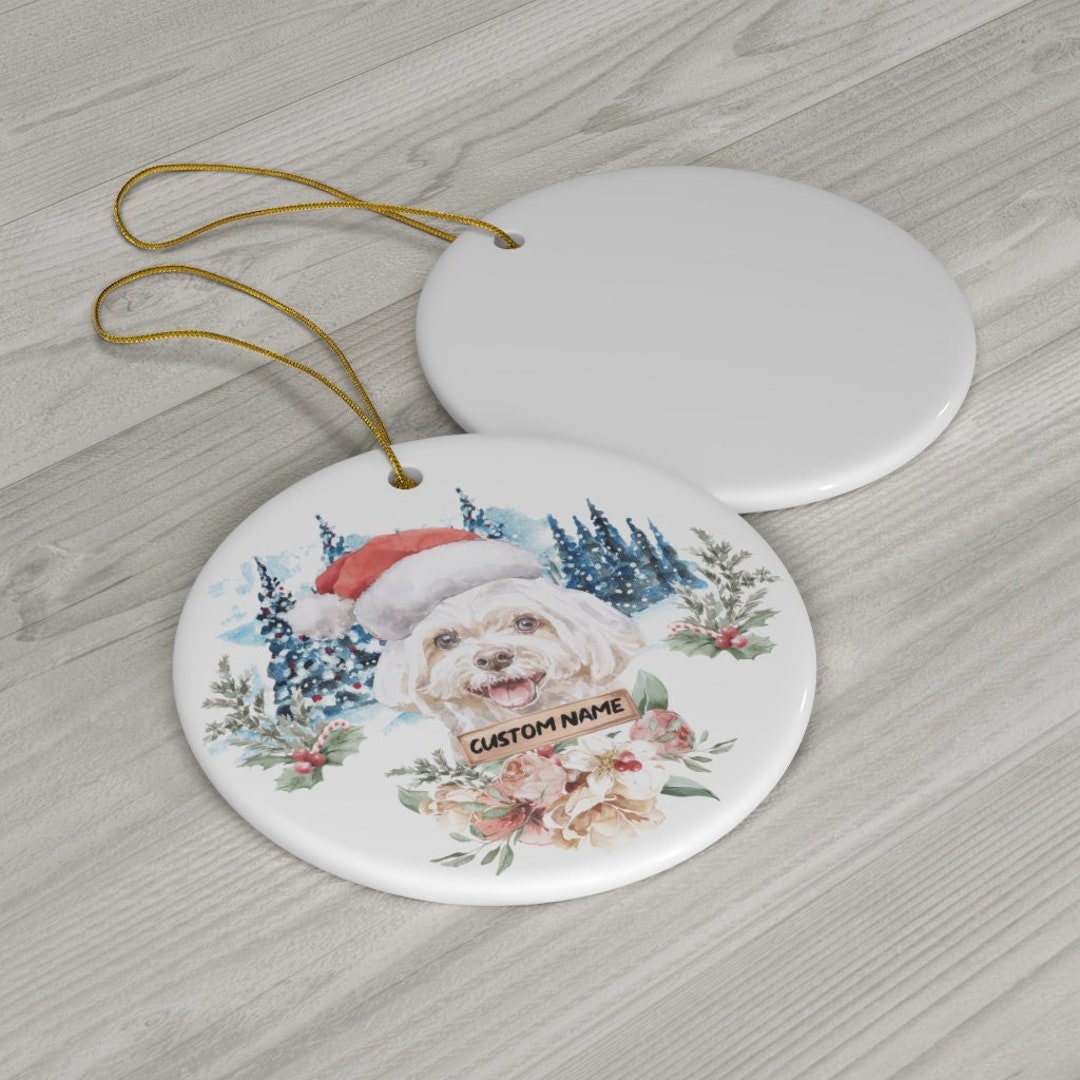 Personalized Maltese Dog Christmas Tree Ornament Gift for Dog Dad and