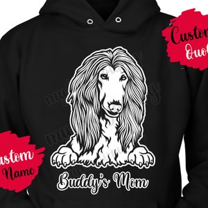 Regali personalizzati per le donne afghane, felpa con cappuccio personalizzata per mamma papà, regalo di Natale per mamma e papà, regalo regalo mamma, felpa con cappuccio mamma segugio afgano