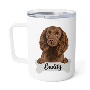 Personalized American-Water-Spaniel  Insulated Coffee Mug, Dog Owner Portrait Mug, Dog Owner Custom Mug, Remembrance Memorial Gift