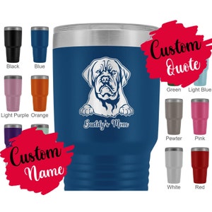 Gepersonaliseerde Dogue de Bordeaux Dog Mom en Dad Tumbler, Franse Mastiff Women Christmas Gift, Bordeaux Mastiff Dog Mommy Daddy Present Gifts