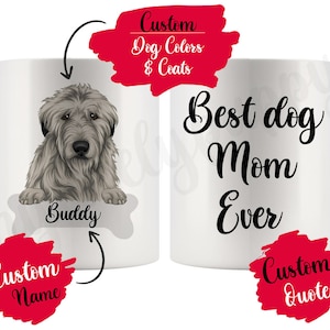 Personalisierter Irischer Wolfshund Mama Papa Tasse, Frauen Männer Geschenke, Irischer Wolfhound Hundebecher, Irischer Wolfshund Besitzer Geschenk