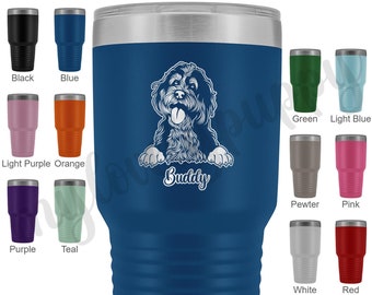 Personalized Bernedoodle Dog Mom and Dad Tumbler, Men Women Christmas Gifts, Custom Daddy Mommy Cross-Breed Bernedoodle Dog Owner Gift