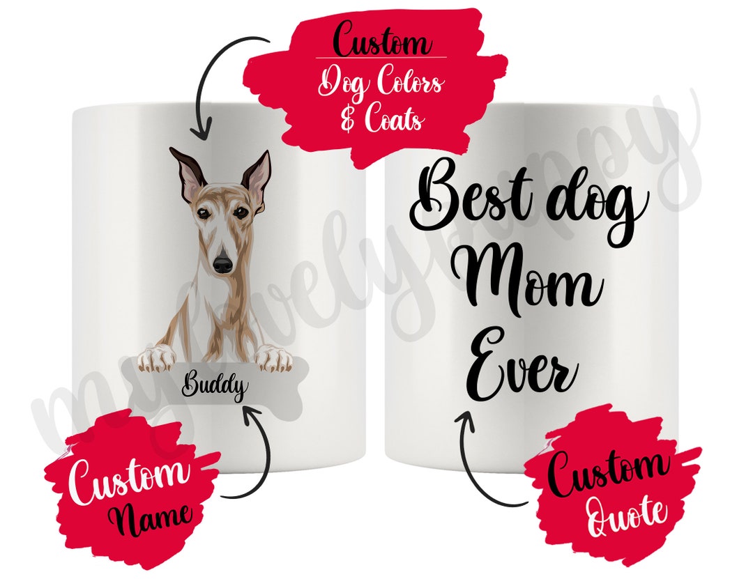 Tasse à café personnalisée Whippet Dog Mom Dad Coffee, propriétaire de