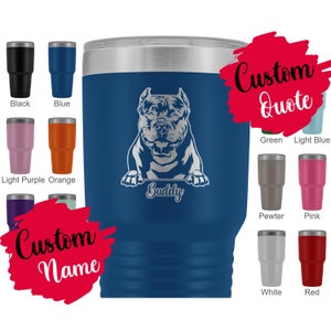 Personalized American Bully Mom and Dad Tumbler, Women Men Christmas Gifts, Mommy Daddy Tumbler, Bully Owner Gift, Best Bully Dog Tumbler