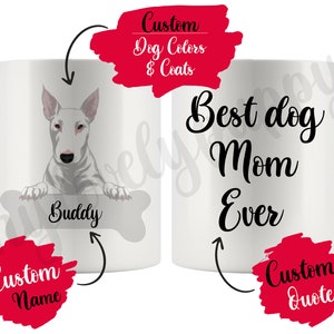 Personalized Bull Terrier Mom and Dad Gift, Daddy Mommy Christmas Mug, English Bull Terrier Owner, Bully Dog Women Gifts, Gladiator Present