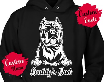 Spersonalizowana bluza z kapturem Cane Corso Dog Mom and Dad, włoski mastif dla kobiet i mężczyzn, prezenty świąteczne, prezent dla mamy Cane Corz, bluza z kapturem Cane Di Macellaio