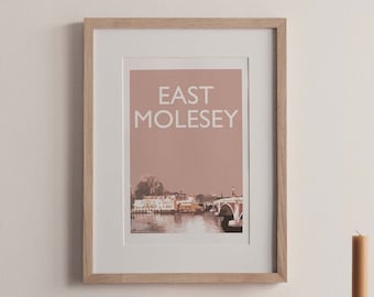 East Molesey London England UK A4 Travel Poster Print (unframed)