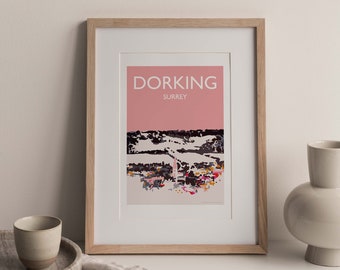 Dorking Surrey England UK A4 travel poster print (unframed)