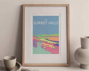 Surrey Hills Surrey England UK *A2* giclee art travel poster print (unframed)