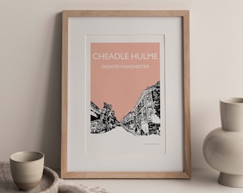 Cheadle Hulme Greater Manchester Travel Print Poster A4 (unframed)