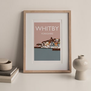 Whitby Yorkshire UK A4 reisposter (ingelijst)
