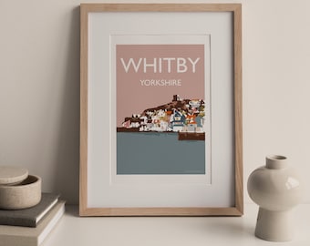 Whitby Yorkshire UK A4 travel print poster (unframed)