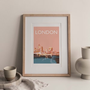 City of London and Cannon Street Railway Bridge A4 print (not framed)