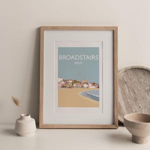 Broadstairs, Viking Bay, Kent Impressão de viagem de belas artes A4 (sem moldura)