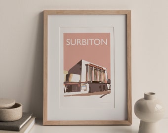 Surbiton Train Station England UK A4 travel print (unframed)