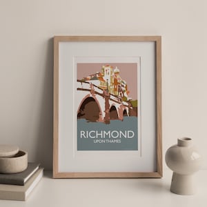 Richmond-Upon-Thames (Muted Colours) London England UK A4 Travel Print Poster unframed