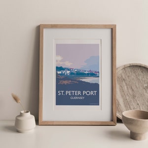 St. Peter Port Guernsey Channel Islands A3 print Travel Poster (unframed)