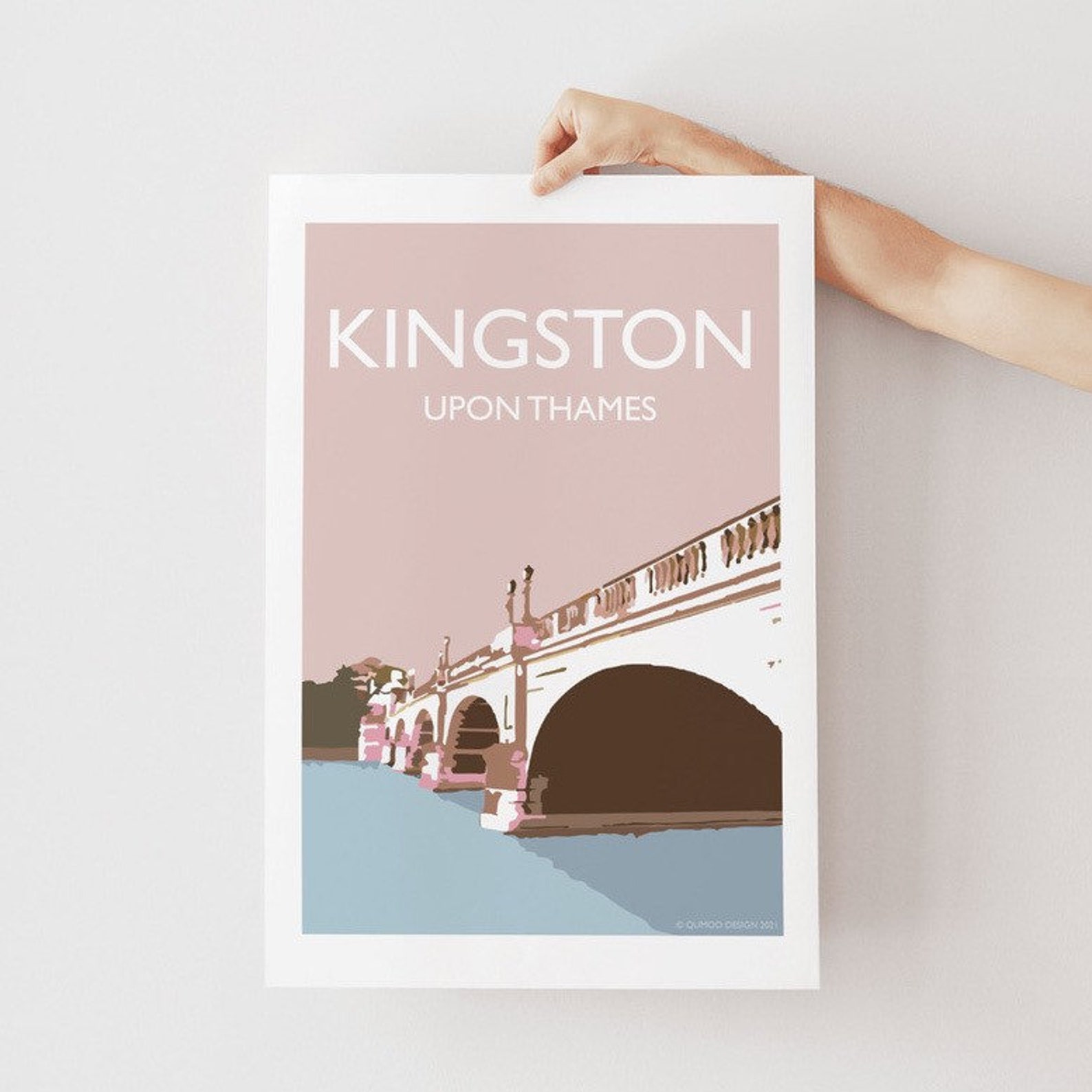 Kingston Upon Thames England UK A2 giclee art travel poster Etsy