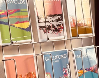 Any six nostalgic colourful glossy A6 postcards (not framed)