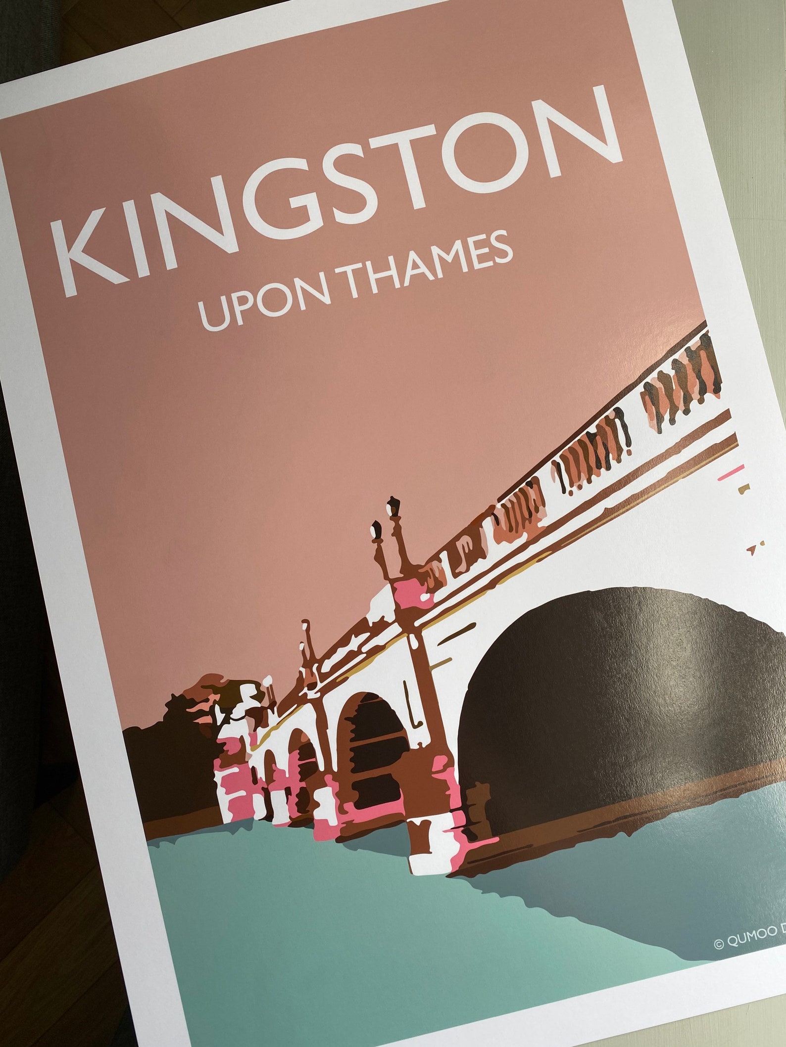 Kingston Upon Thames England UK A2 giclee art travel poster Etsy