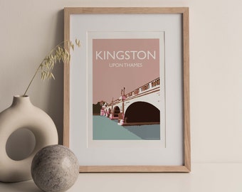 Kingston Upon Thames England UK *A2* giclee fine art travel poster print unframed