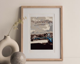Teddington South West London England UK A4 travel print (unframed)