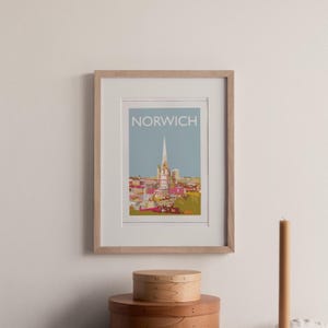 Norwich Norfolk England UK A4 travel poster print unframed