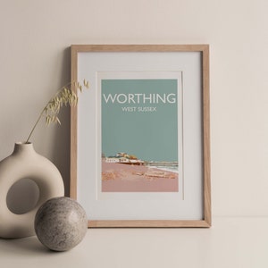 Worthing, West Sussex, England A4 museum/gallery quality fine art travel print (unframed)