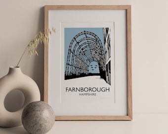 Farnborough Hampshire Fine Art Travel Print UK Aviation Art
