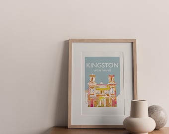 Kingston Upon Thames Print | London Travel Poster, UK Art (Unframed)