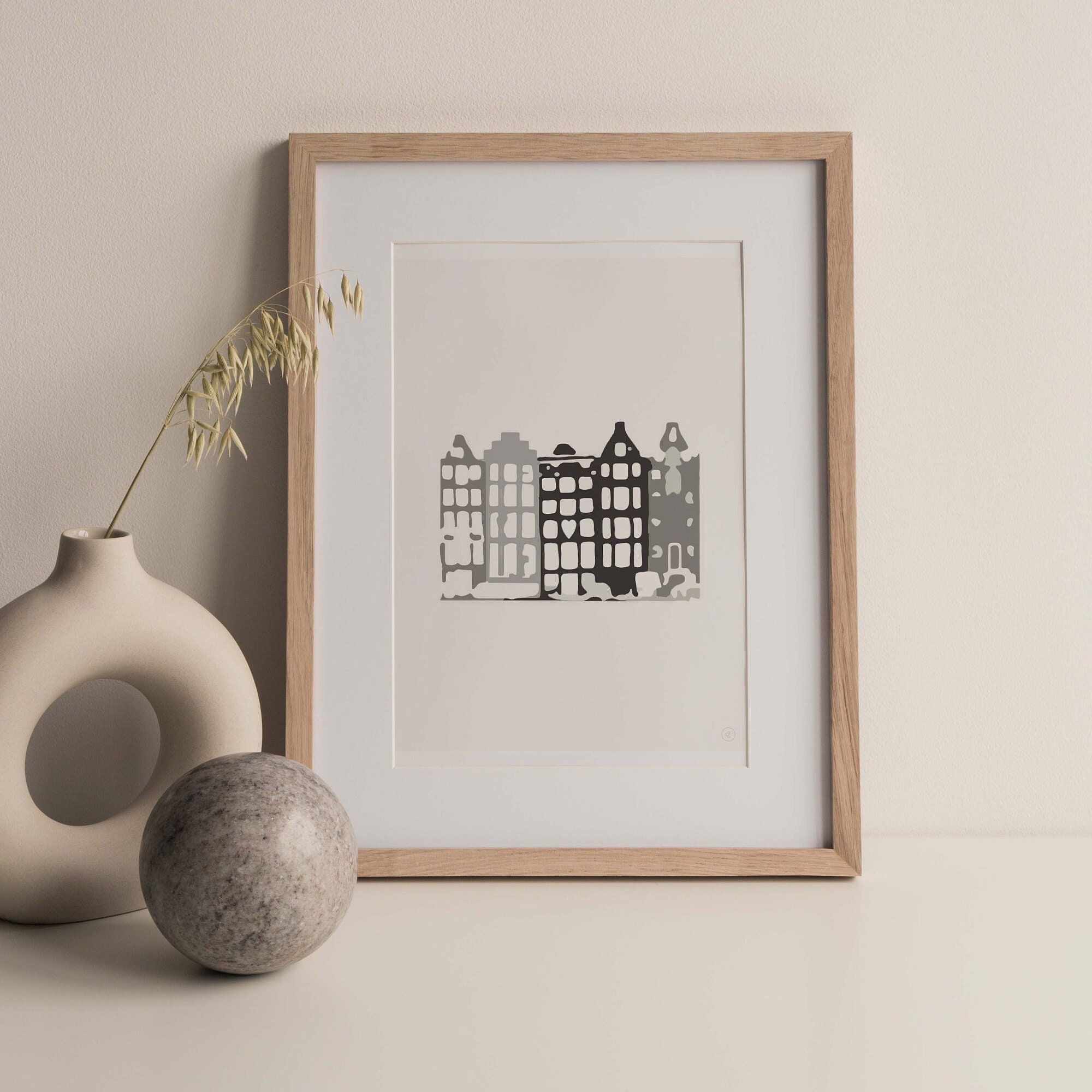 Love Heart in a Dutch Houses A4 Print Valentine's Day (unframed)