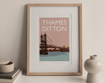 Thames Ditton Surrey, England UK A4 travel print