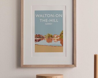 Walton On The Hill, Surrey Surrey England UK A4 fine art travel print (not framed)