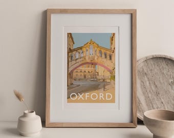 Hertford Bridge of Sighs Print: Oxford UK Travel Poster A4