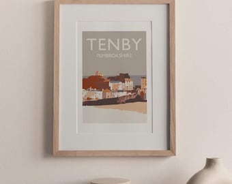 Tenby, Pembrokshire, Wales Fine Art Travel A4 Print Poster (not framed)