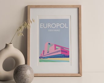 Europol Office Den Haag The Hague Nederland The Netherlands A4 Fine Art Print Travel Poster (Not Framed)