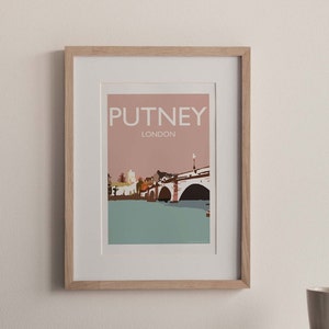Putney London England UK A4 travel poster print