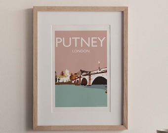 Putney London England UK A4 travel poster print