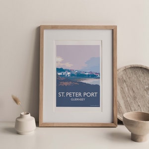 St. Peter Port Guernsey Channel Islands UK A4 print Travel Poster (unframed)