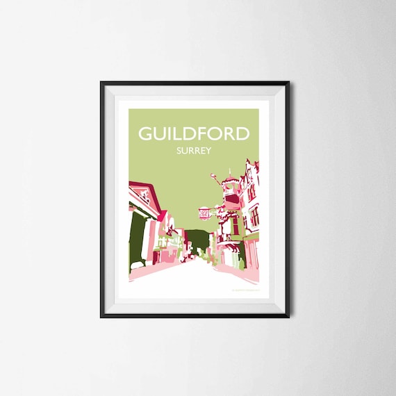 Guildford High Street England Railway Vintage Old Picture