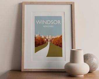 Windsor Berkshire England UK Fine Art Travel Print Poster (not framed)