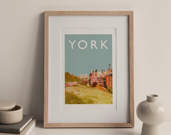 York Bar Walls City Walls, Yorkshire UK Fine Art Travel Print Poster (not framed)