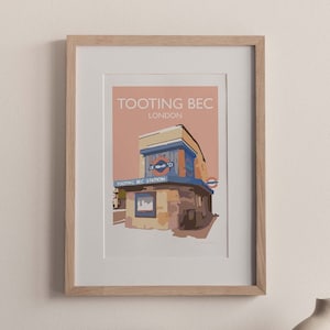 Tooting Bec London Underground Tube Station, South London, Wandsworth A4 print (unframed)