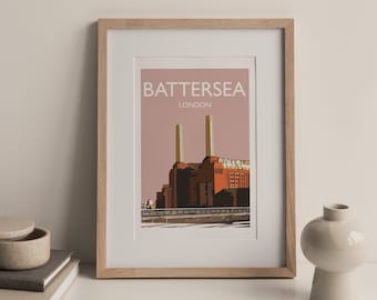 Battersea Power Station London A4 travel poster print (unframed)