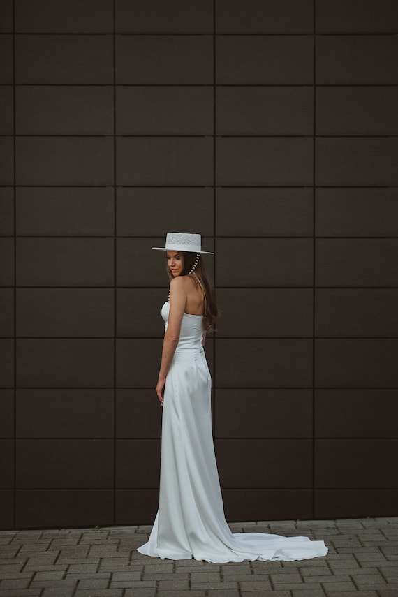 navy blue dress for baby girl A Bride's Guide to Slip Wedding Dresses
