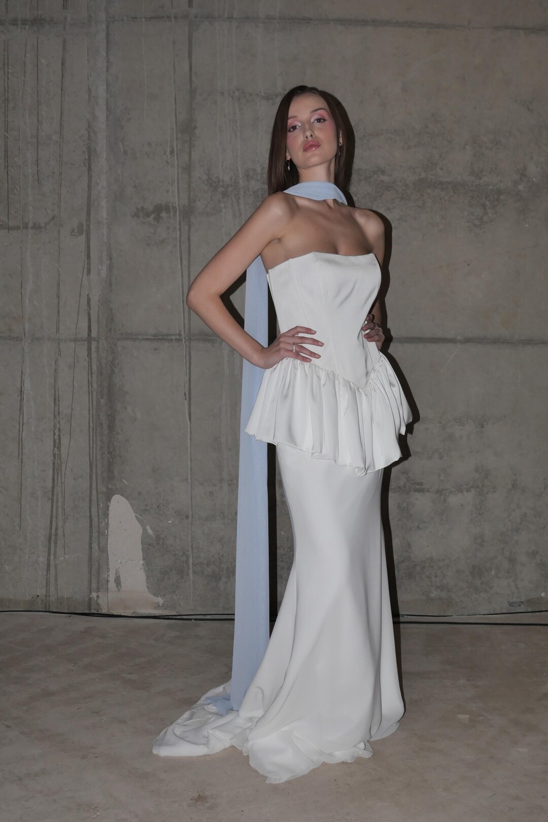 ivory 2 piece dress Pearl Embellished 2 piece gown in Ivory Pearl Embellished 2 piece gown in Ivory- Adrianna Papell
